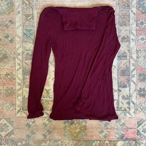 Maroon Turtleneck Long Sleeve Tee
